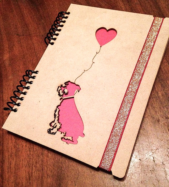 Dog Journal wood Journal Diary dog lovers Notebook writing journal writing journal spiral cute diary sketchbook scrapbook memory libreta 9x6