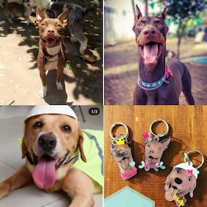 Personalized dog key chains, pet key chains, Frenchie keychain, french Bulldog key chain