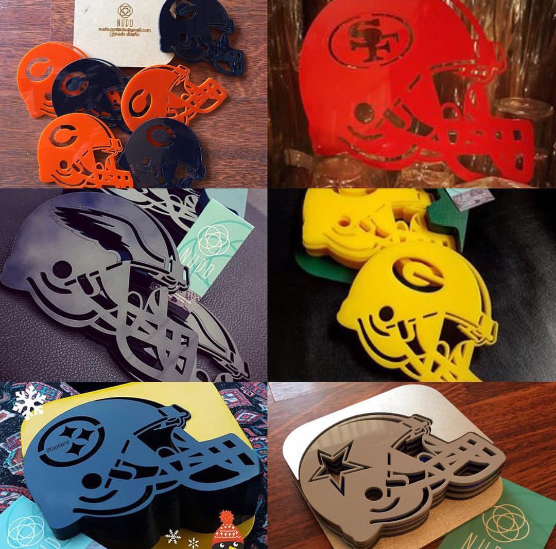 NFL Coasters Sports Team Coasters Laser Cut Coasters Choose Etsy