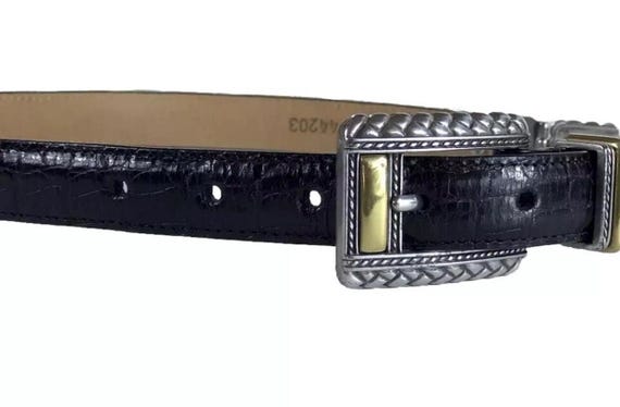 Brighton Black Belt with Silver Accents BRIGHTON REVERSABLE BLACK BROWN BELT WITH SILVER METAL  main image 3