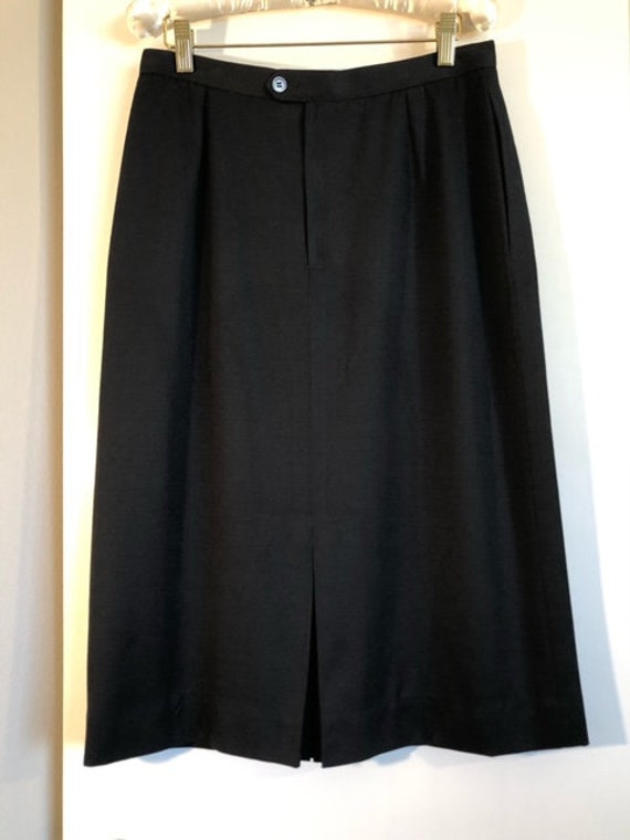 Brooks Brothers 100% Wool Black Skirt/Back Slit. … - image 2
