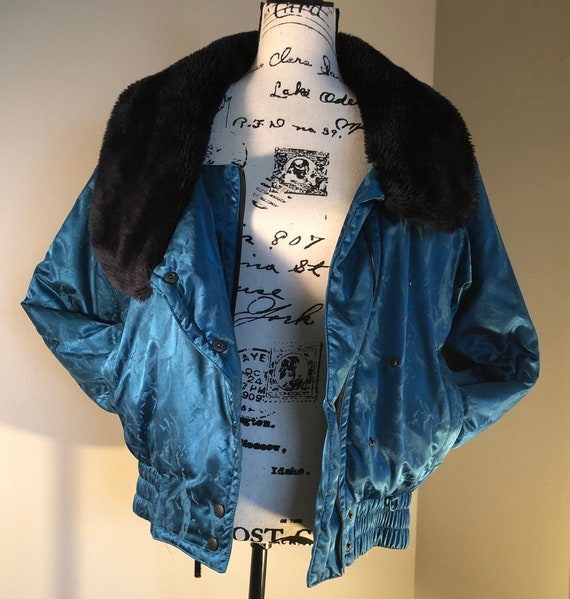 Vintage Snuggler Ski Wear Teal Jacket