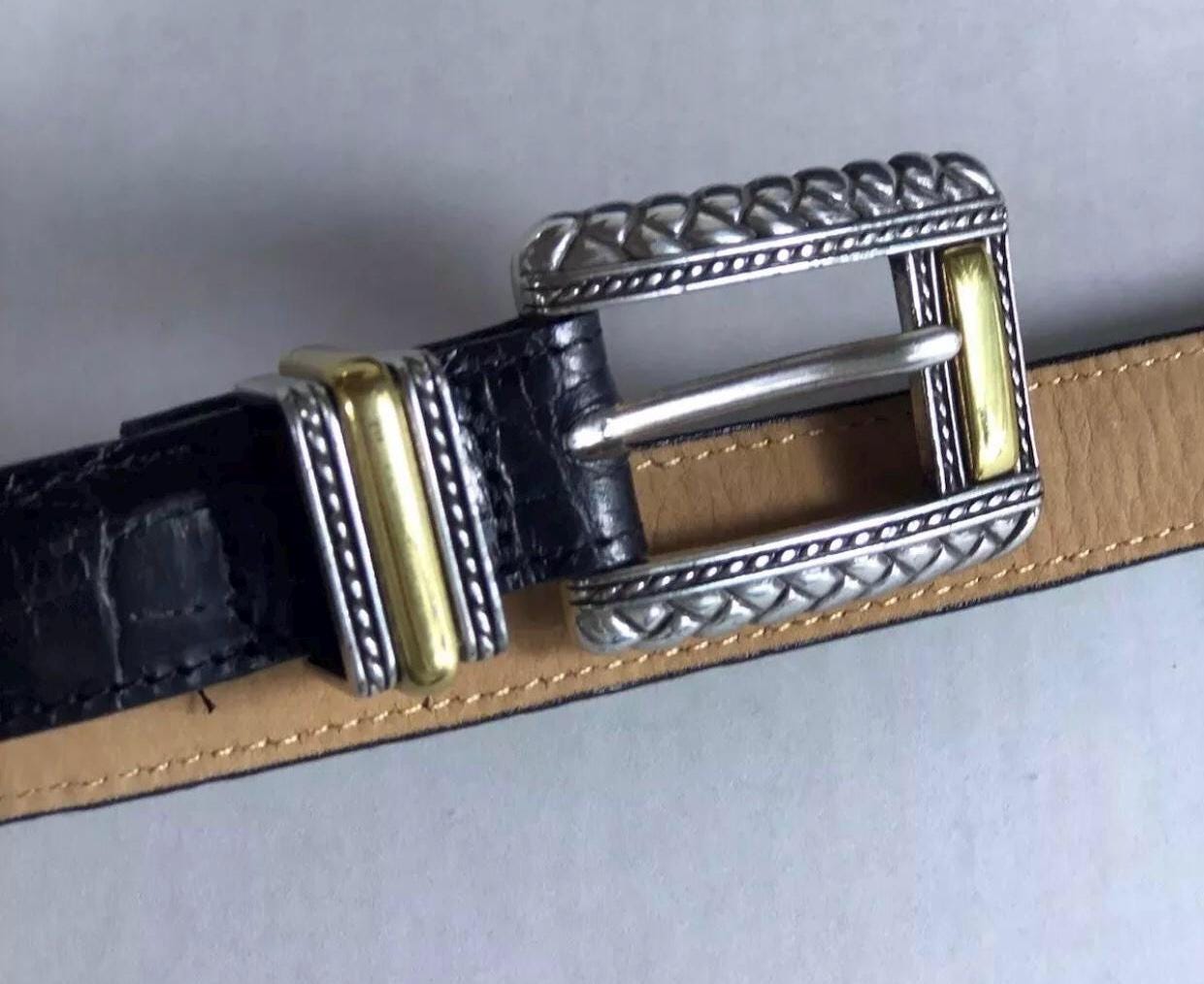 Vtg Brighton Leather Belt 40078 Silver Tone Brass Buckle Dark Brown Ornate Brighton Museum Belt - Etsy main image 2