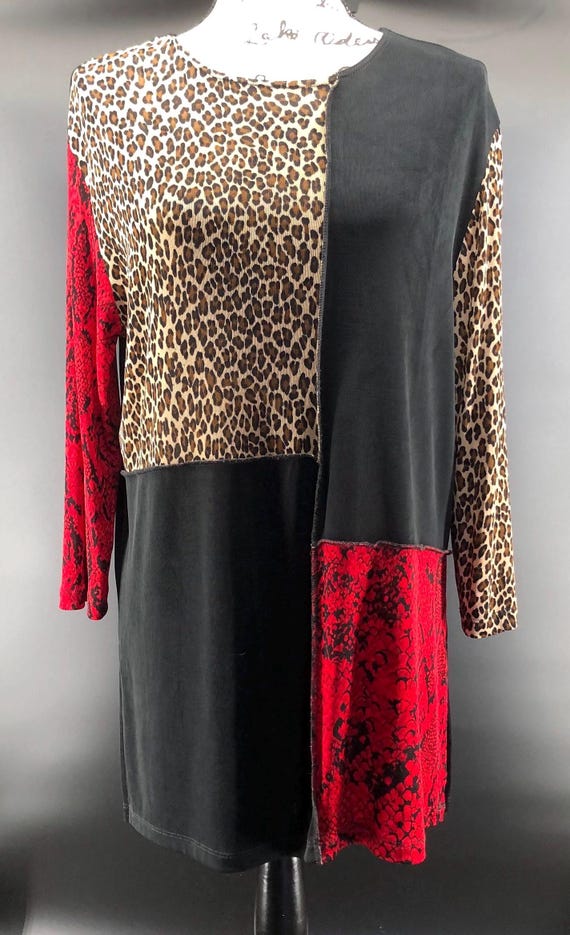 Chico’s Private Edition Multicolor Patchwork Tuni… - image 1