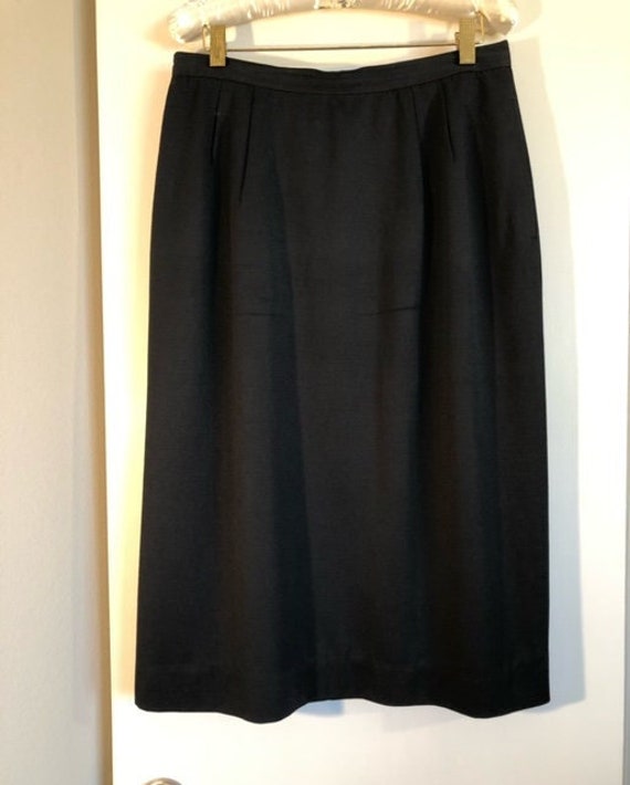 Brooks Brothers 100% Wool Black Skirt/Back Slit. … - image 1