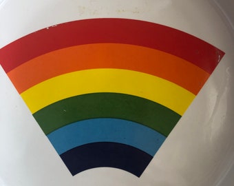Ceramic Rainbow Ashtray Trinket Tray 70’s 80’s