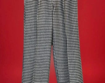 Vintage 90s Gap Black and White Gingham High Waisted Pants/ US 6