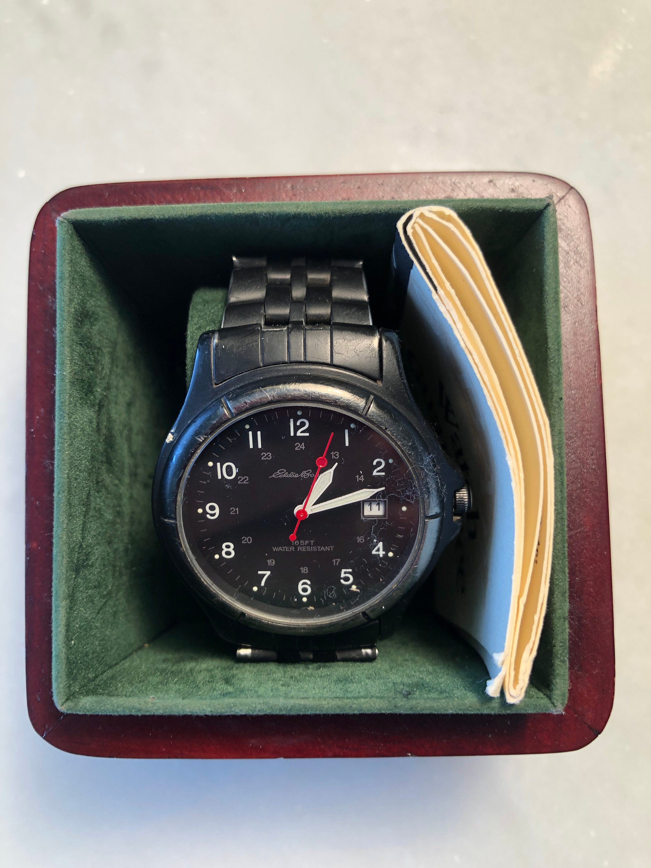 Vintage Eddie Bauer Black Dial Metal Sport Watch Etsy