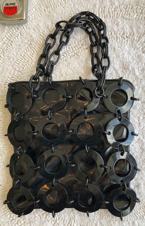 Rare Black Lucite Meyers Bag/Made in USA