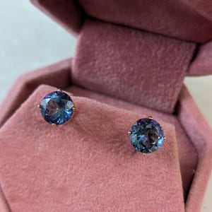Estate 14k Yellow Gold Mystic Topaz Studs - Blue Mystic Topaz 8mm Round Stud Earrings - Solid 14k Gold