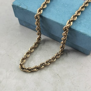 Estate 10k Yellow Gold 4.5mm Rope Chain - 24" Hollow Rope Chain - HAS WEAR - As Is