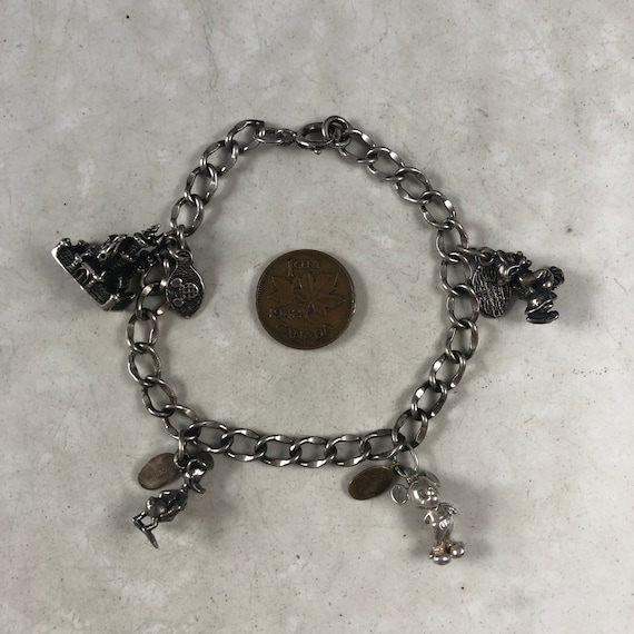 Vintage Walt Disney Charm Bracelet - Sterling Sil… - image 10