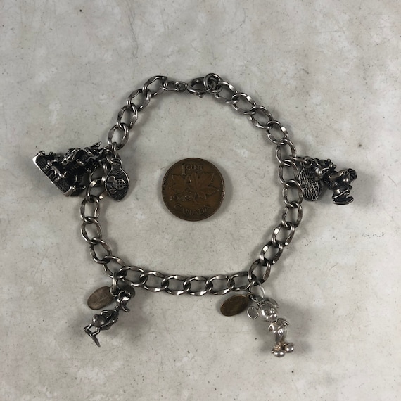 Vintage Walt Disney Charm Bracelet Sterling Silver Mickey Mouse Etsy