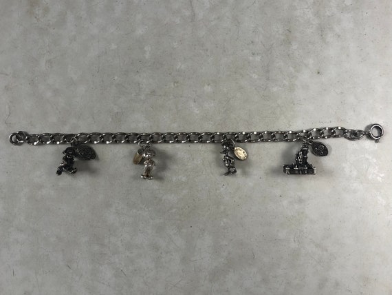 Vintage Walt Disney Charm Bracelet - Sterling Sil… - image 2