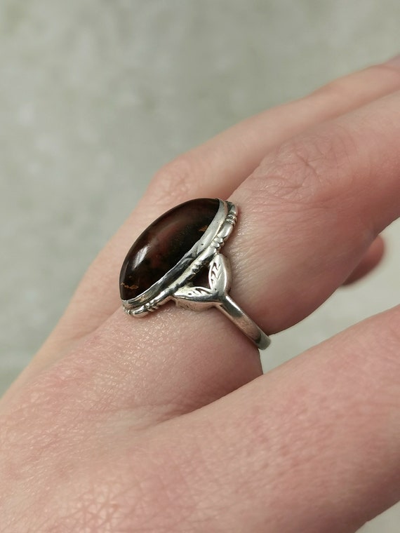 Vintage Sterling Silver and Jasper Ring - Clark &… - image 8