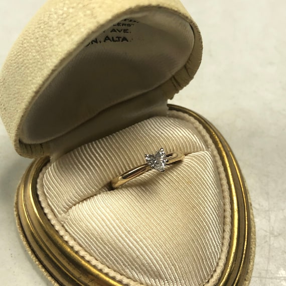 Heart Shaped Diamond Engagement Ring in Vintage He