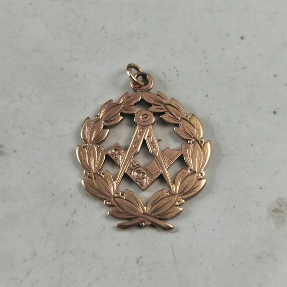Antique Chester 9ct Yellow Gold Free Mason's Fob … - image 4