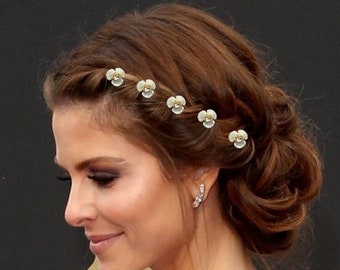 5 pcs épingles à chignon petite fleur en style minimaliste pour coiffure de mariée ou demoiselle d'honneur EP0011