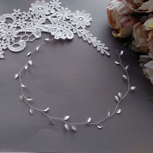 Leaf Wedding headband Leaves bridal hair vine Rustic Bridal headband with silver or gold leaves Wedding headpiece VCH0003 Silver