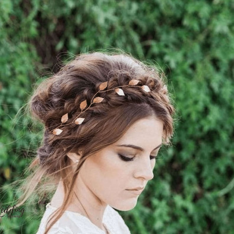 Antique Greek style bridal hair vine, Leaves hair vine, Wedding hair vine, Bohemian wedding headband VCH0007 image 4