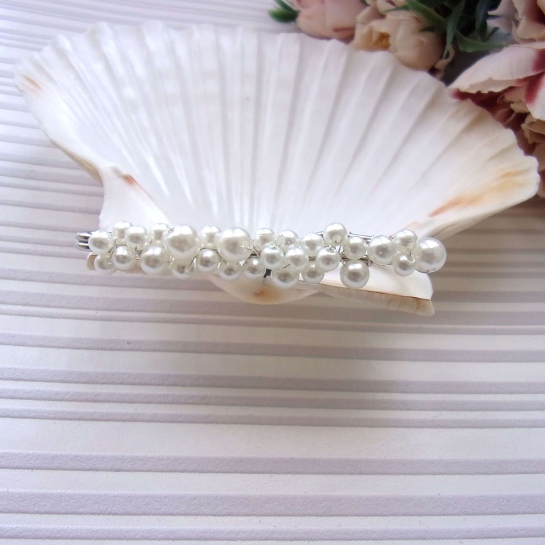 Attache-traîne en perles pour robe de mariée, Remonte traîne mariage, Accroche-traîne perles, Broche robe de mariée AT0003 image 5