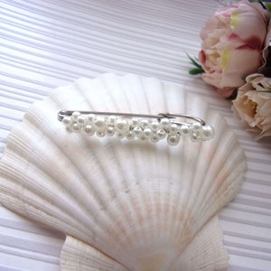 Attache-traîne en perles pour robe de mariée, Remonte traîne mariage, Accroche-traîne perles, Broche robe de mariée AT0003 image 3