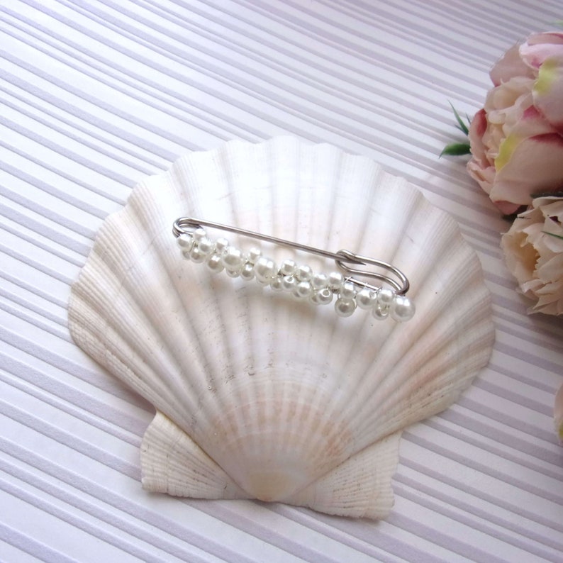 Attache-traîne en perles pour robe de mariée, Remonte traîne mariage, Accroche-traîne perles, Broche robe de mariée AT0003 image 4