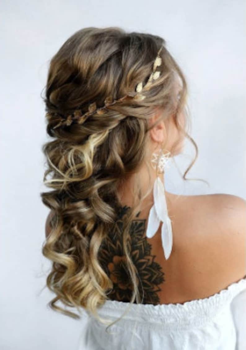 Antique Greek style bridal hair vine, Leaves hair vine, Wedding hair vine, Bohemian wedding headband VCH0007 image 6