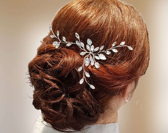 Bijou cheveux mariage avec feuilles de strass Bijou de tête mariée Vigne de cheveux mariage Bijou cheveux mariée BJ0001