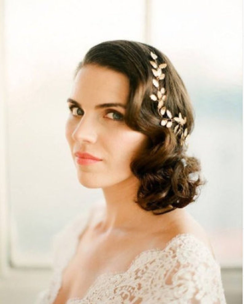 Antique Greek style bridal hair vine, Leaves hair vine, Wedding hair vine, Bohemian wedding headband VCH0007 image 7