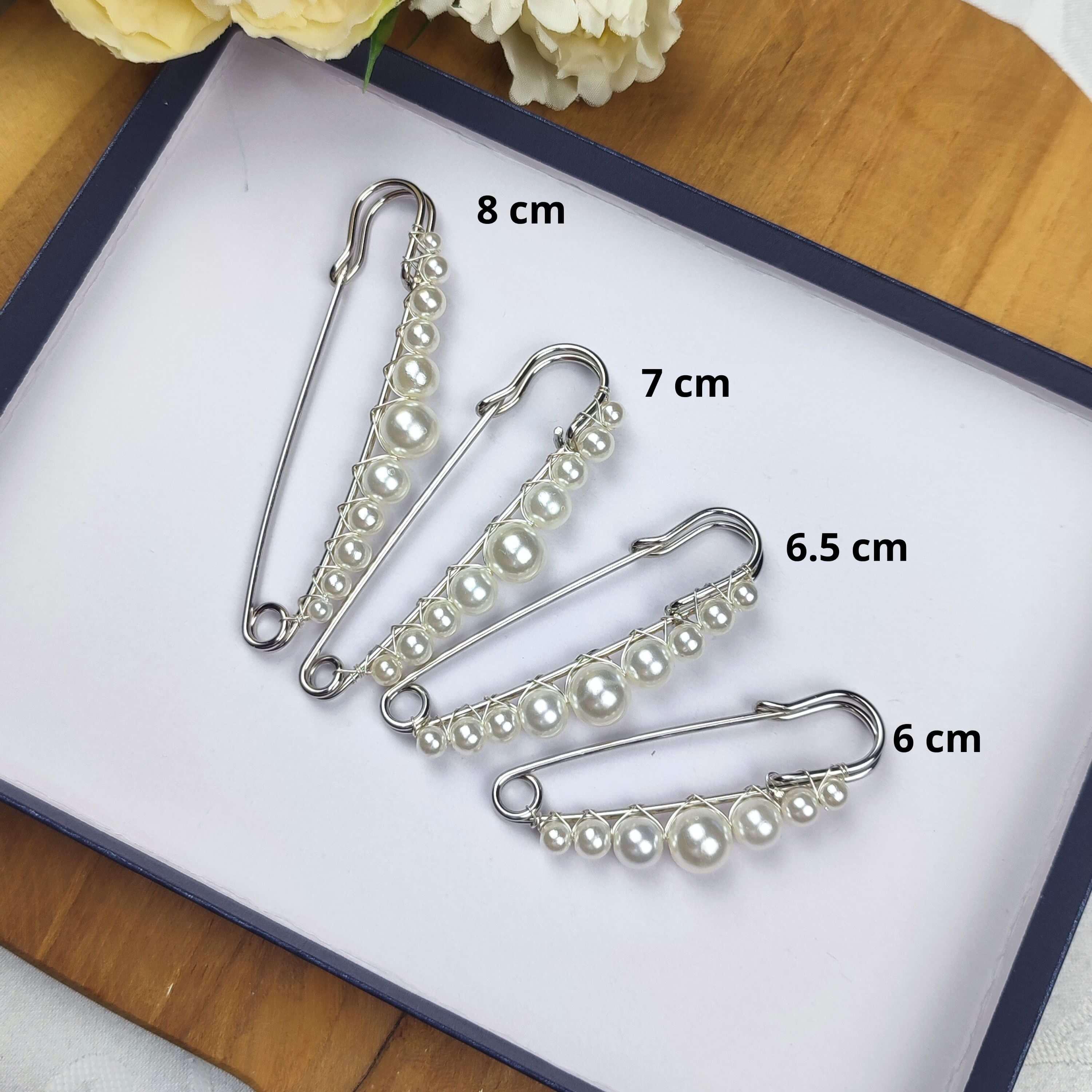 Broche épingle à nourrice - 3 anneaux à décorer 51 mm - Placage Argent fin x1 - Perles & Co