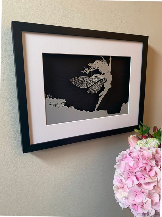 ANEMOI - FANTASY WIRE Papercut Framed Picture (Silver with Black backing)