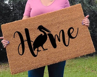 Home hand painted Pelican doormat **Best Seller**
