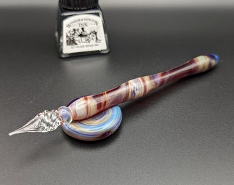 Dark Forest Dip Pen, handmade glass calligraphy pen