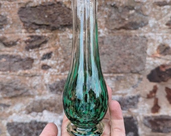 Forest Greens Bud Vase, Blown Glass Single Stem Vase, Handmade Glass