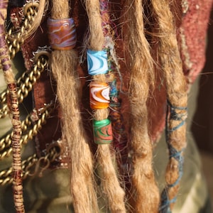 Choose Any Three Dreadlock Beads Deal. Hair Bead, glass dread bead, glass bead, hair bead, dreadlock accessories, lampwork bead