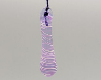 Light pull, purple swirled handmade glass lightpull