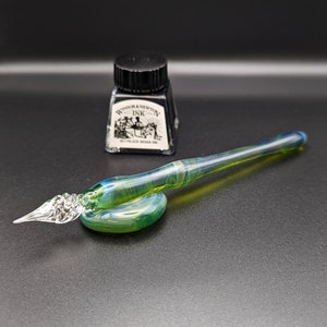 Dippen Algae Bloom #2, handgemaakte glazen kalligrafiepen