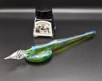 Dip Pen Algae Bloom #2,  Handmade Glass Calligraphy Pen