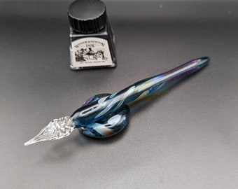 Dip Pen, Stormy Night Sky #5, handmade glass calligraphy pen