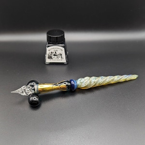 Dip Pen di lusso in foglia d'oro, penna calligrafica in vetro fatta a mano