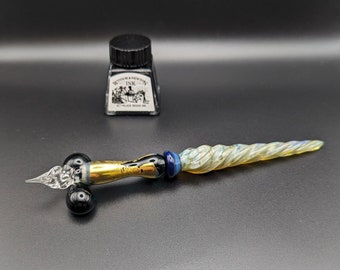 Luxury Gold Leaf Dip Pen, handmade glass calligraphy pen