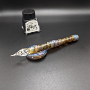 Dip Pen Purple Wasp #2, stylo de calligraphie, verre fait main