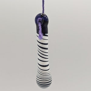 Light pull, cobalt blue swirled handmade glass lightpull