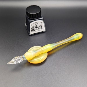 Penna a immersione, penna calligrafica Smokey Ghost, vetro fatto a mano