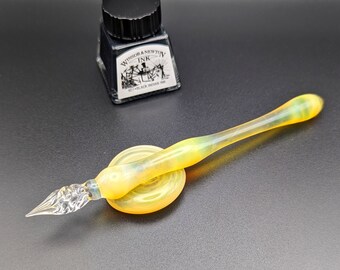 Dip Pen, Smokey Ghost Calligraphy Pen,  Handmade Glass