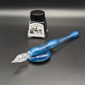 Penna calligrafica Ghostly Sparkle n. 2, penna a immersione in vetro fatta a mano