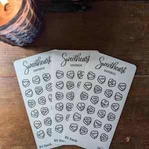 Savings Challenge Tracker - Sweetheart Savings Challenge - Reusable Laminated Savings Tracker