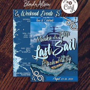 Last Sail Bach Party | Couple Bach Party | Bachelorette | Bachelor | Boat Party | Invitations