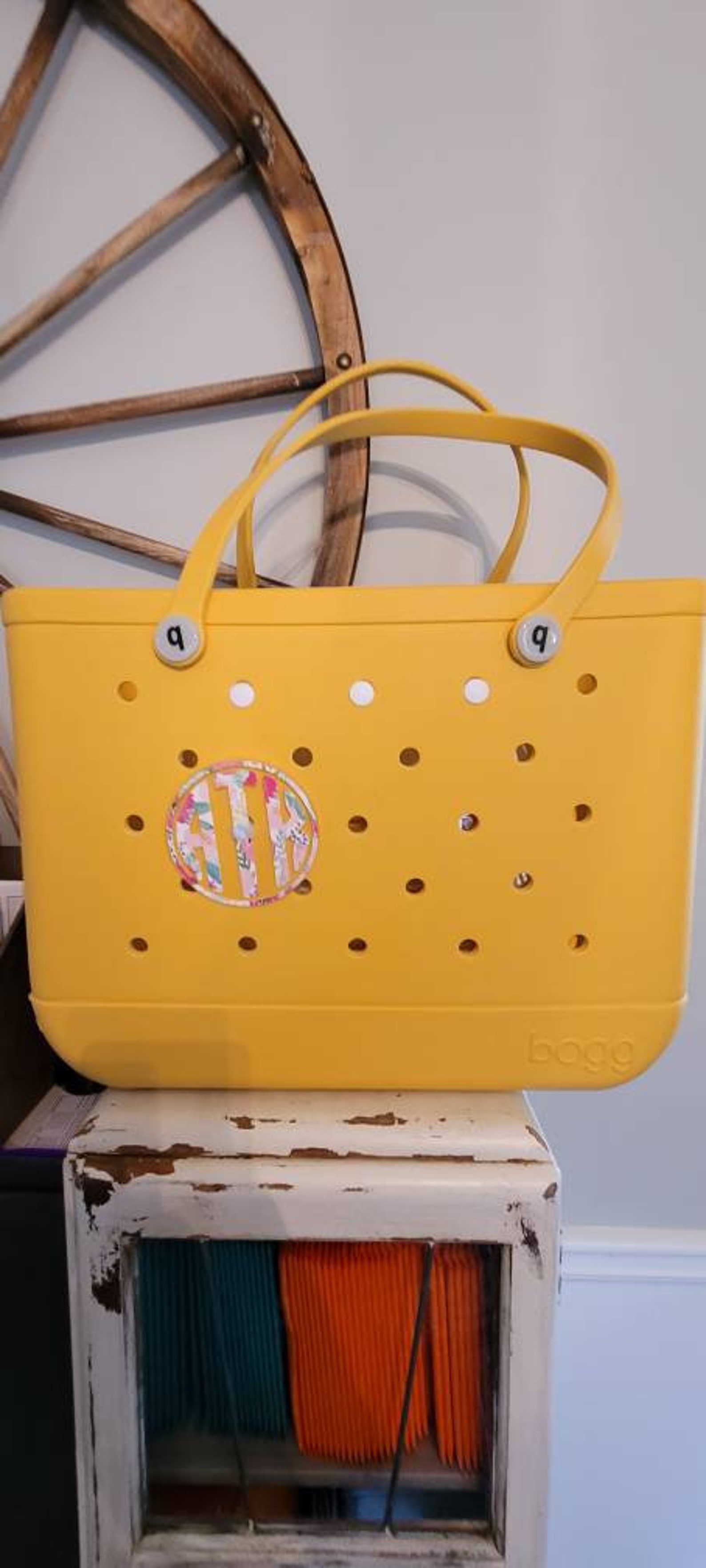 Bogg Bag Monogram Button Etsy